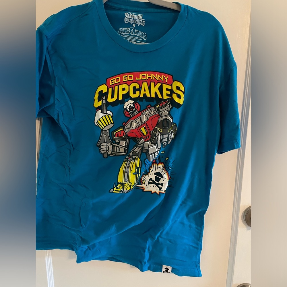 Johnny Cupcakes x Power Rangers Megazord Blue T-Shirt Size Men’s Large